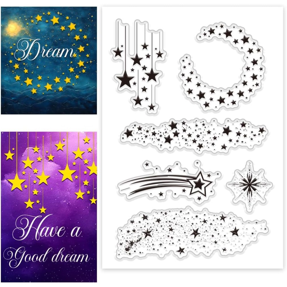 Clear Silicone Stamps For Card Making - Timbri trasparenti a forma di stella
