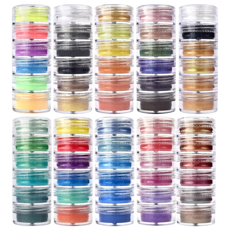 Silicone Epoxy Resin Molds Set - 6 colori/set pigmento in polvere di