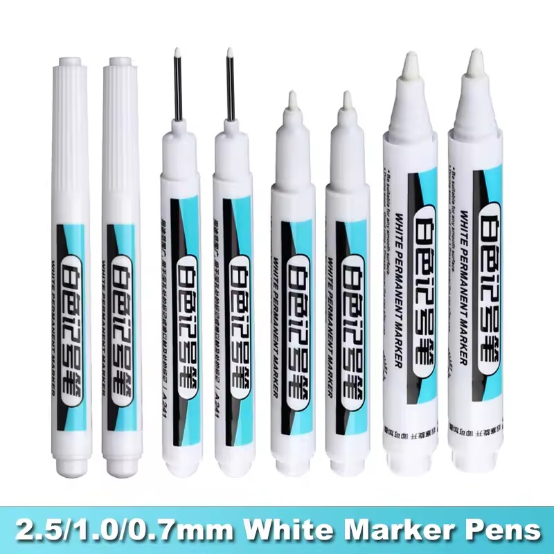 Painting Supplies - Pennarelli permanenti bianchi da 0,7/1,0/2,5 mm,