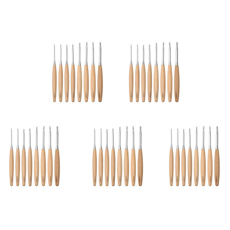 ABJI-Set di 40 Uncinetti in Le - Wooden Crochet Hooks Ergonomic Handle recensione e prezzo