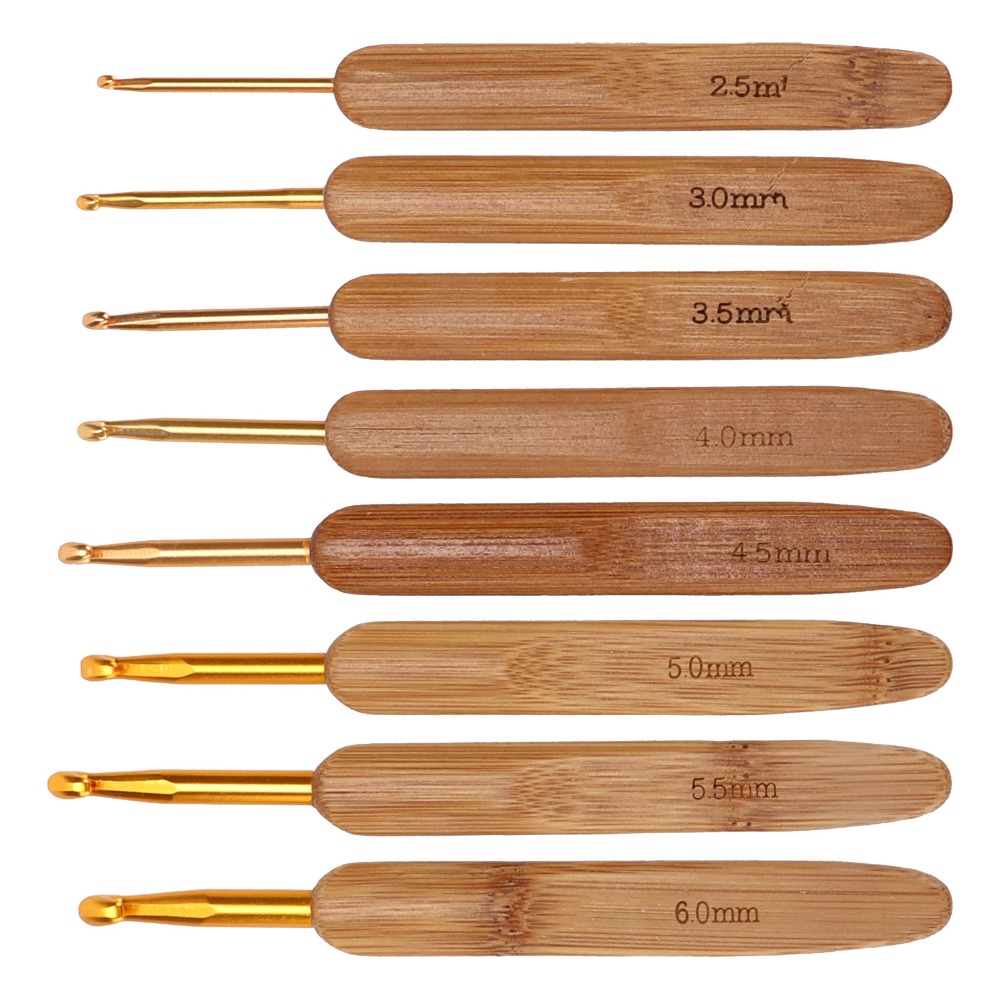 Set di 8 uncinetti da uncinett - Wooden Crochet Hooks Ergonomic Handle recensione e prezzo