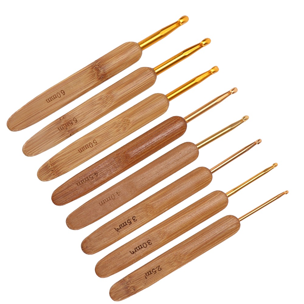 Set di 8 uncinetti da uncinett - Wooden Crochet Hooks Ergonomic Handle recensione e prezzo