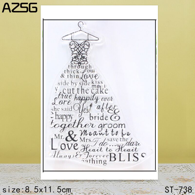 AZSG Abito da sposa Timbri tra - Clear Silicone Stamps For Card Making recensione e prezzo
