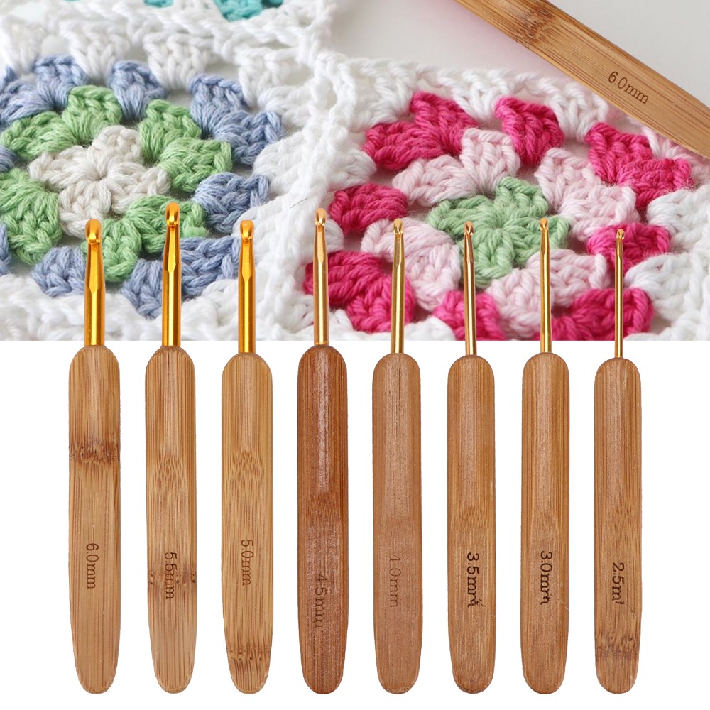 Set di 8 uncinetti da uncinett - Wooden Crochet Hooks Ergonomic Handle recensione e prezzo