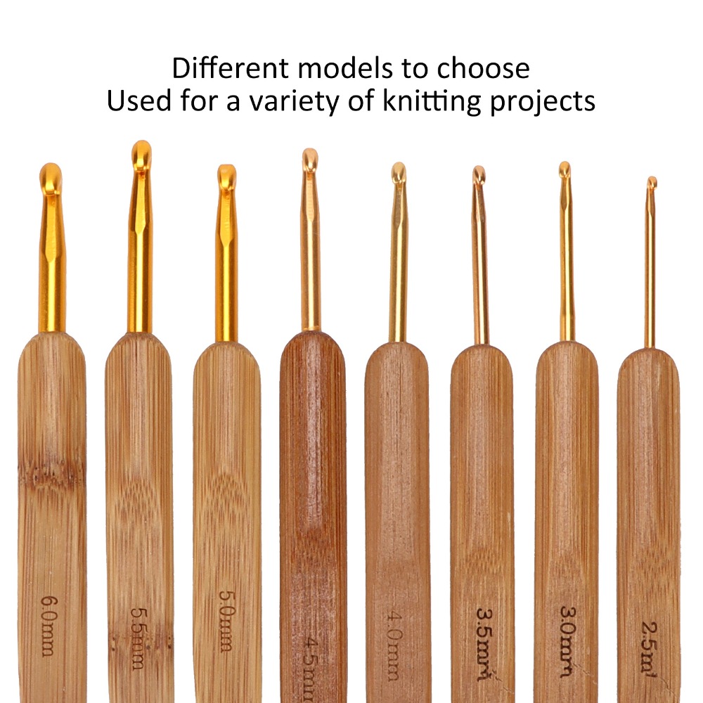 Set di 8 uncinetti da uncinett - Wooden Crochet Hooks Ergonomic Handle recensione e prezzo